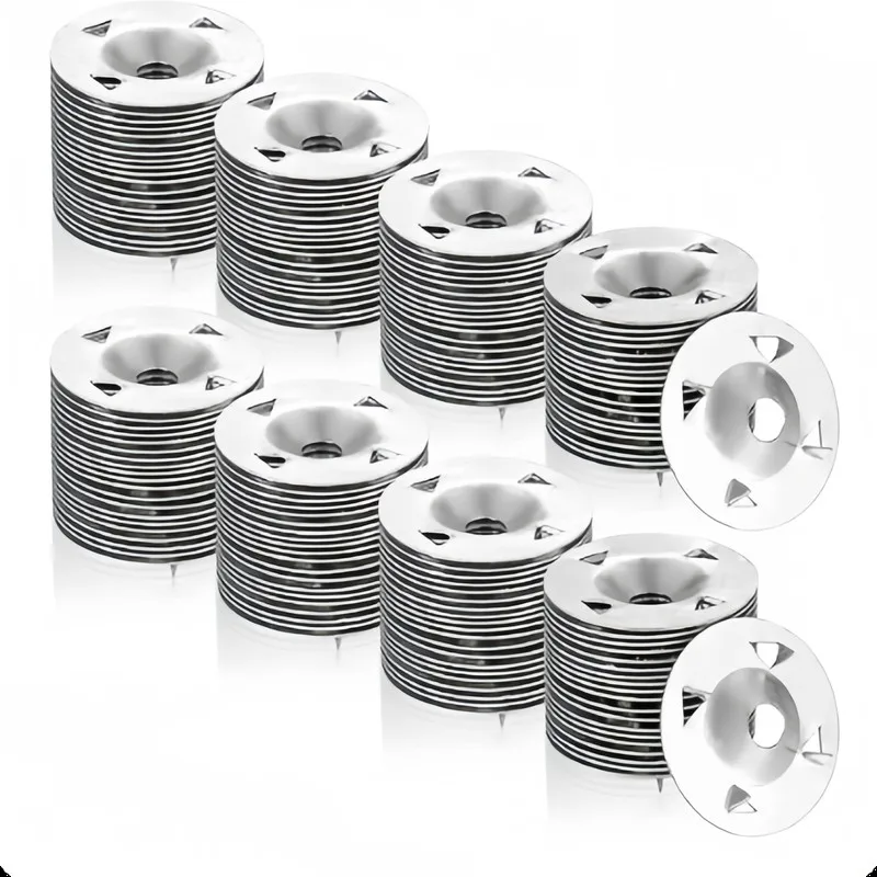 10 pcs 28mm Claw-Type Washers for Gypsum Board Fixing, Pre-Drilled Center Hole, Four Claw Anti-Slip Design