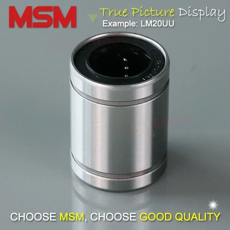 10pcs MSM Linear Bearings LM3 LM4 LM5UU LM6UU LM8UU LM8SUU LM10UU LM12UU LM13UU LM16UU LM20UU Shaft Bushing 8mm 3D Printer Parts