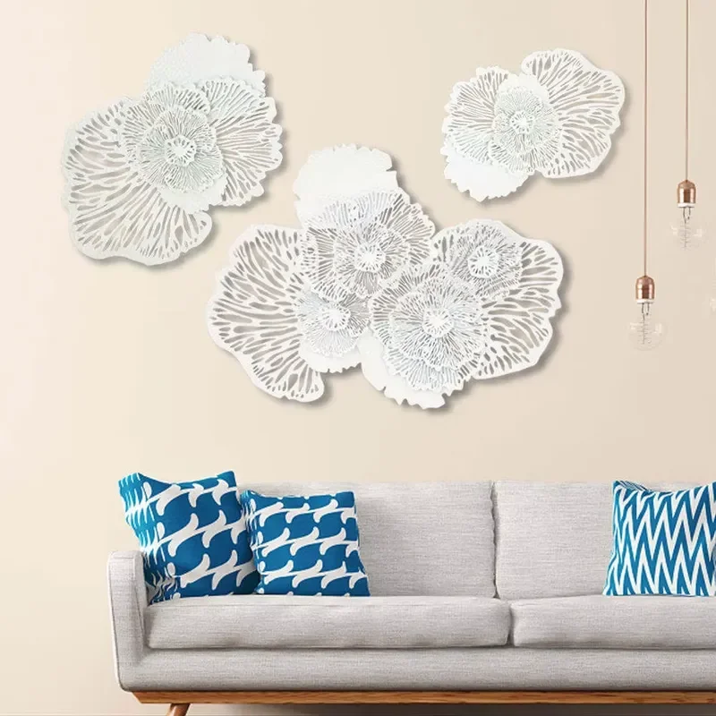 Luxury 3D Metal Wall Panel Large Size Decorative Art Design Handmade Flower Pendant Custom Home Decoration for Living Room