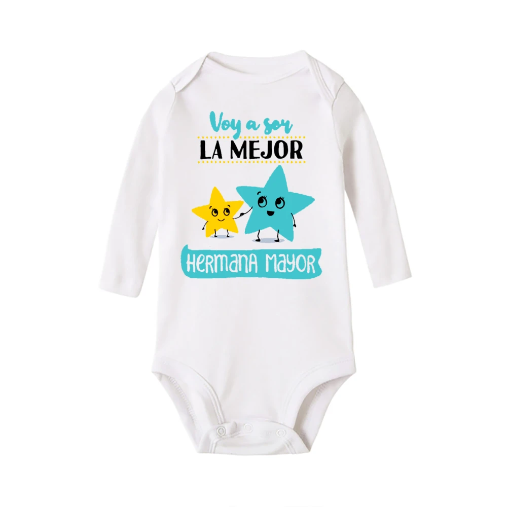 Im Going To Be The Best Big Sister Baby Bodysuit Long Sleeve NewBorn Romper Toddler Jumpsuit Pregnancy Announcement Clothes