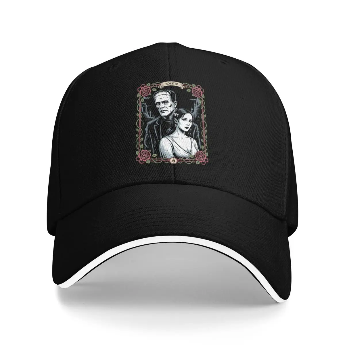 Baseball Caps The Lovers Tarot Card Funny Frankenstein And Bride Awesome Graphic Men Women Sport Summer Caps