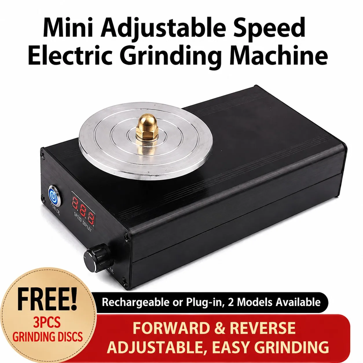AC 100-240V Electric Knife Sharpener Carving Knife Quick Sharpening Machine Diameter 70MM Mini Grinding Machine 0-3000RPM