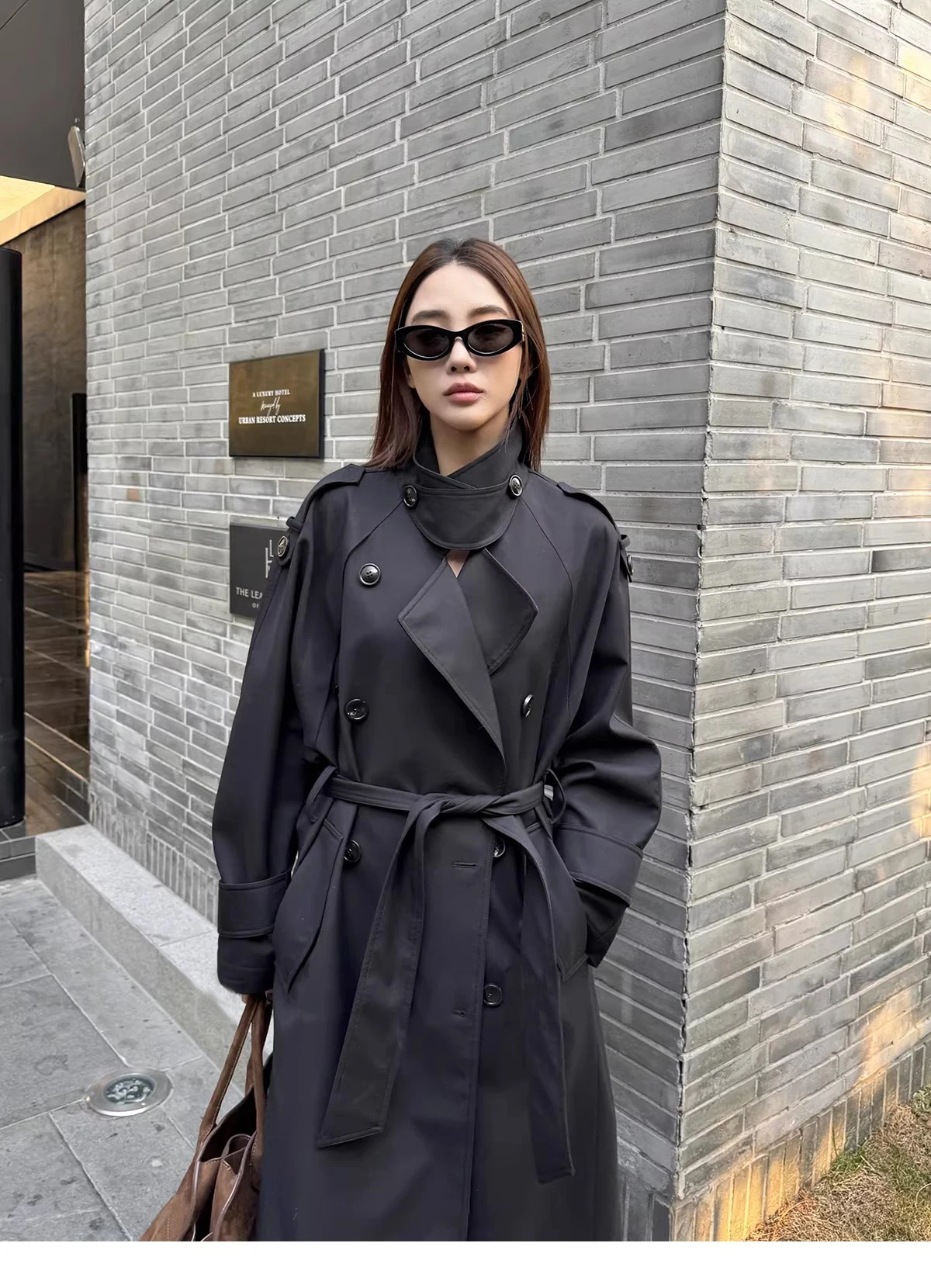 Lautaro Spring Autumn Oversized Khaki Long Grey Trench Coat for Women Double Breasted Loose Casual Korean Fashion Overcoat 2024 35 S2c2f6db09f964162bed35b599fa6508fp