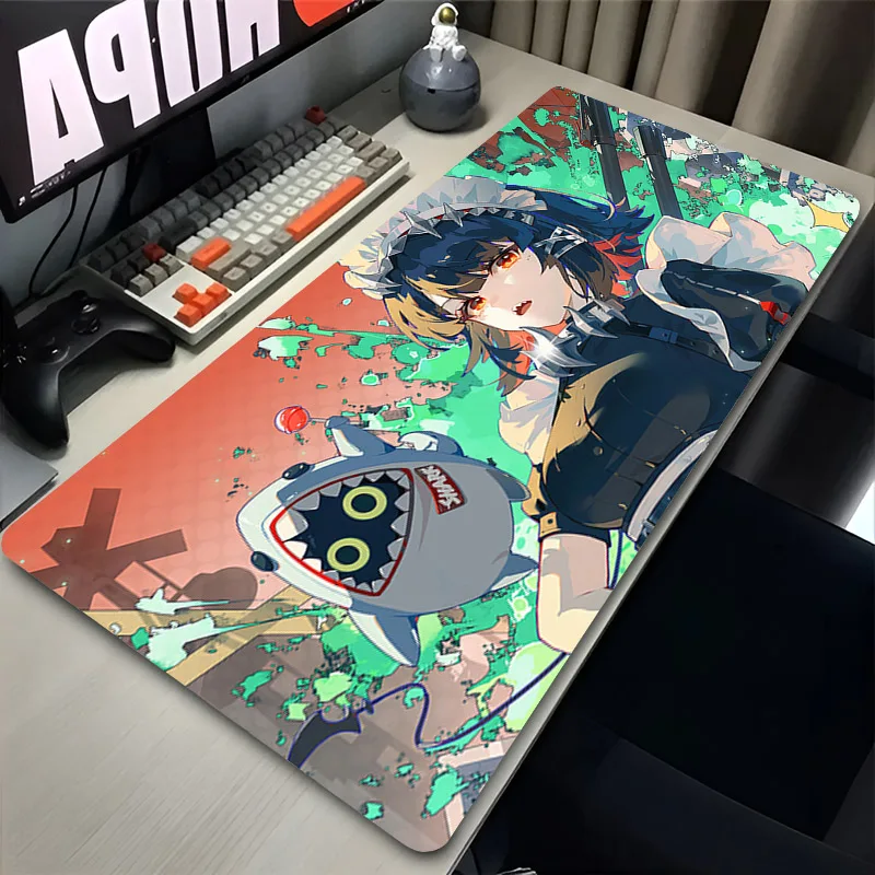 Cute Girl Mousepad Zenless Zone Zero Ellen Joe Anime Mouse Pad Gaming Accessories Large Mouse Mat Keyboard Extended Desk Carpet