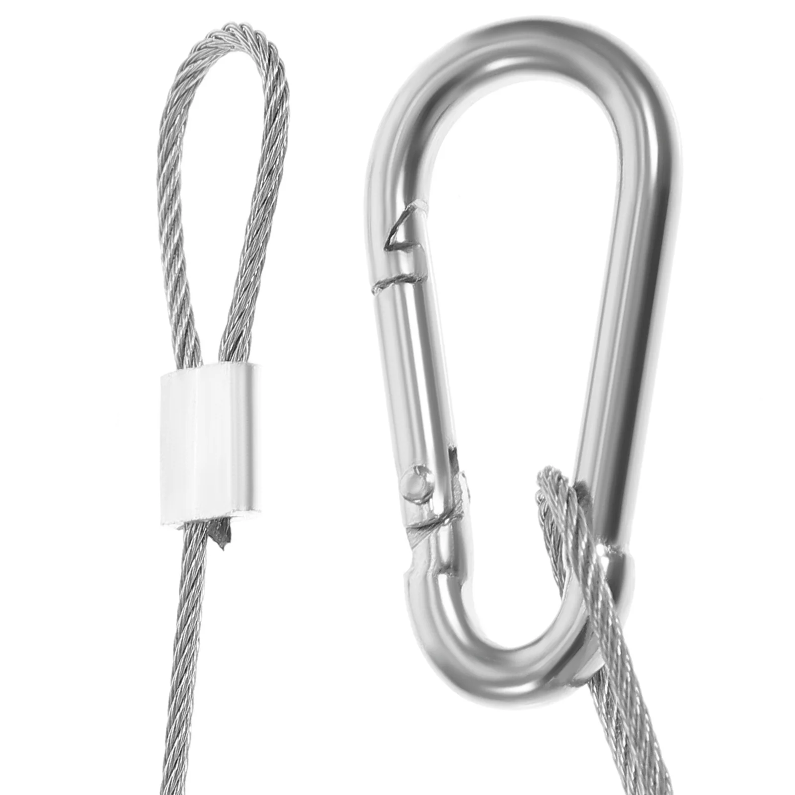 4pcs Stainless Steel Safety Cable Lock Heavy Duty 2mm 480mm Braided Wire Rope Carabiner Luggage Stage Light Security Anti