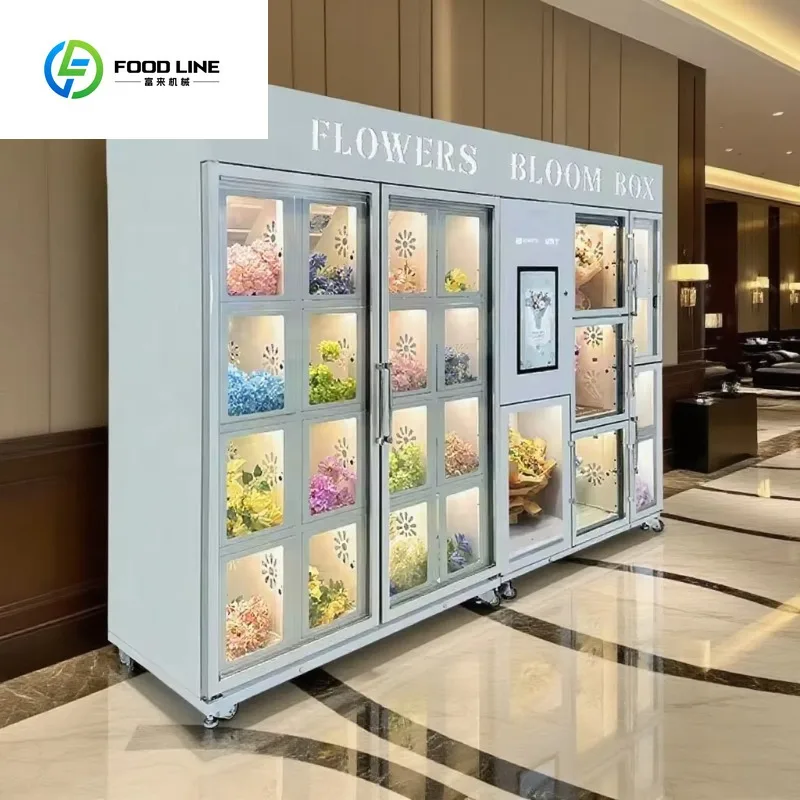 آلة بيع الزهور الخزانة الذكية تخصيص التصميم التلقائي نظام عرض مورد الزهور الطازجة للبيع