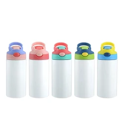 Sublimation 12oz Blank Kids Sport Water Bottles Outdoor Children Cup Thermos Double Wall Vacuum Flask Travel Drinking Tumbler