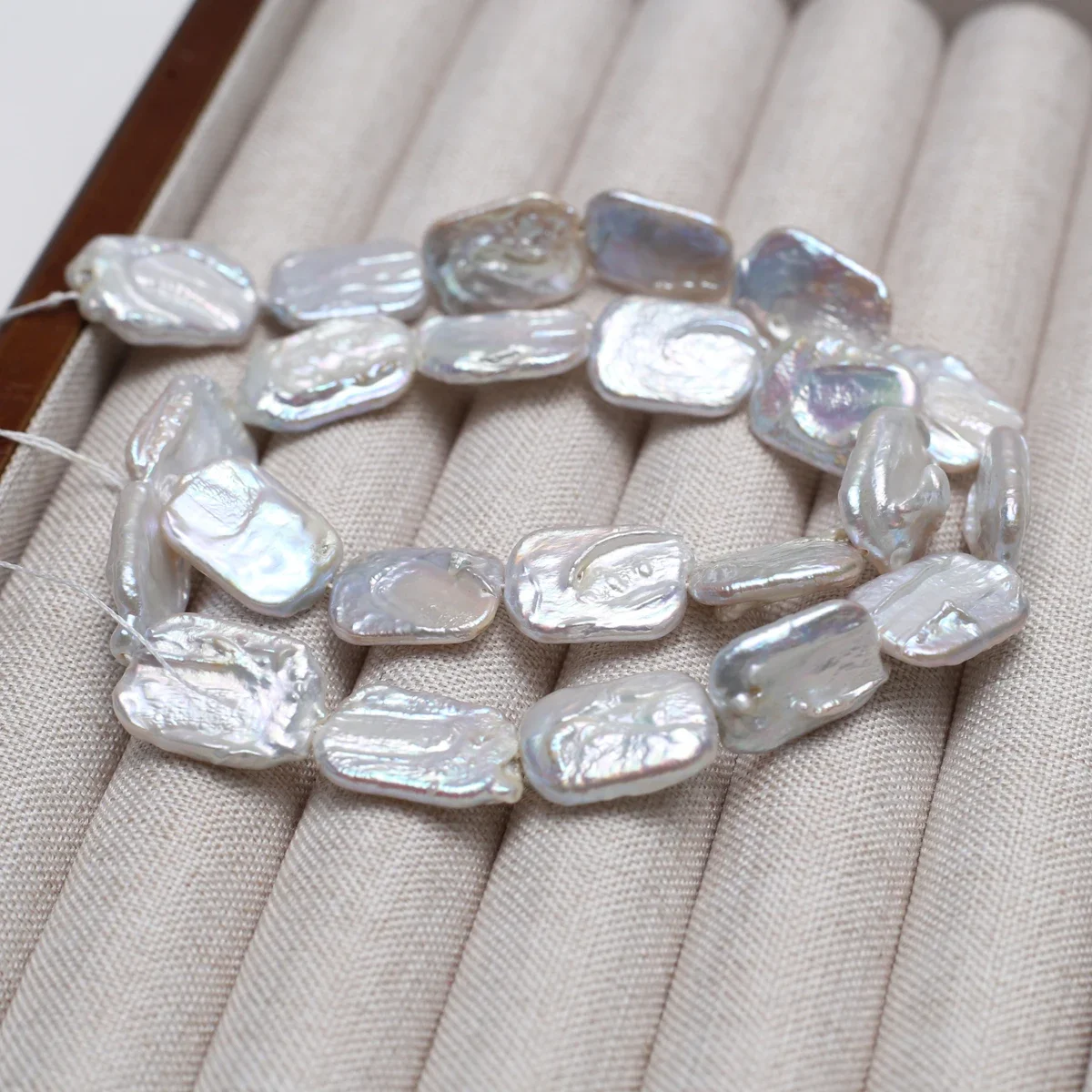 13x18mm AAA Sparkle Natural Freshwater White Square Pearl Bead Jewelry Make Gift DIY Necklace Bracelet Accessories Wedding Women