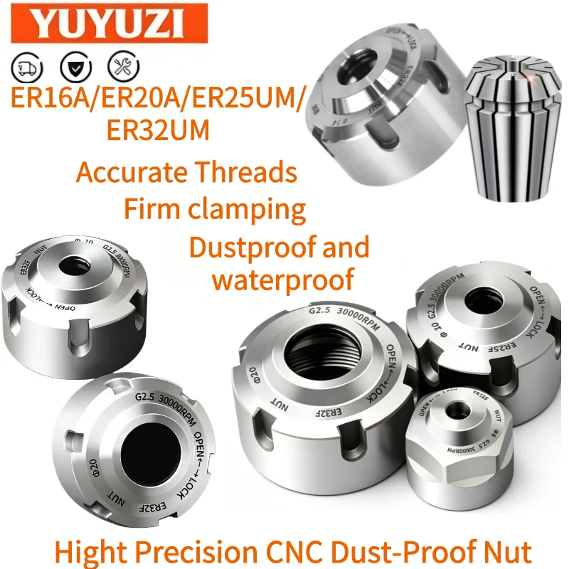 ER Series Mudproof Waterproof Nut ER16A ER20A ER25UM ER32UM High Precision Waterproof Nut for Engraving Machine CNC Spindle