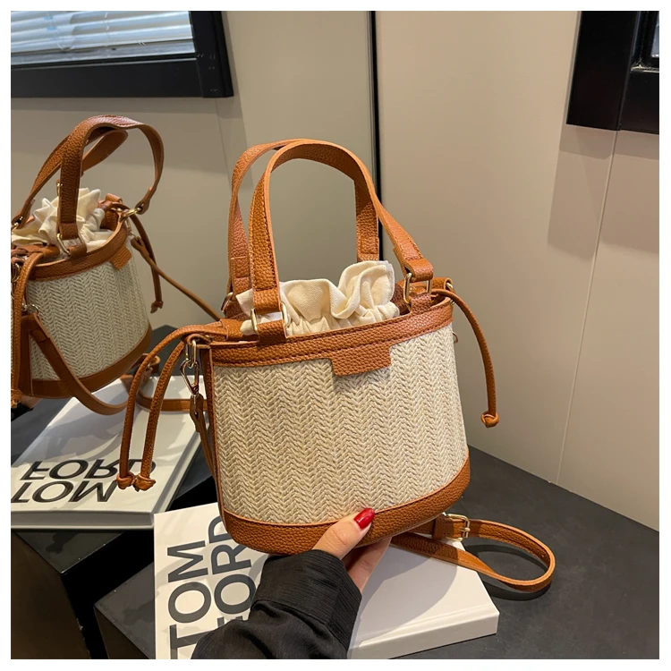 Original Designer Brand Woven Straw Bag Crossbody Portable Bucket Bags for Women сумка женская Handbags Hot Selling