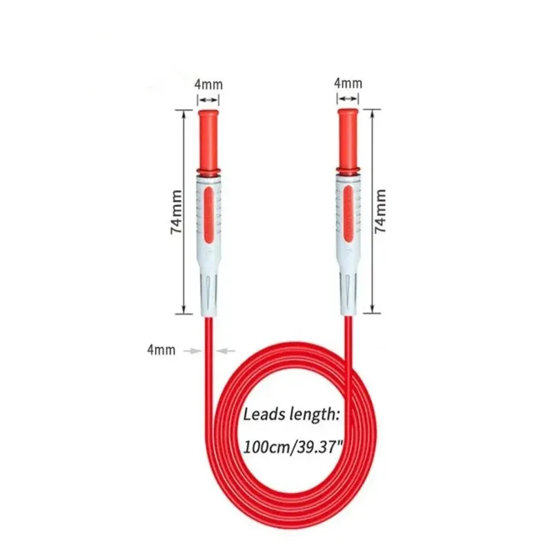 Cleqee P1032 2PCS Dual 4mm Sheathed Banana Plug Multimeter Test Lead Doublel Ended Copper Plug PVC Cable 1000V 15A 100cm Wire