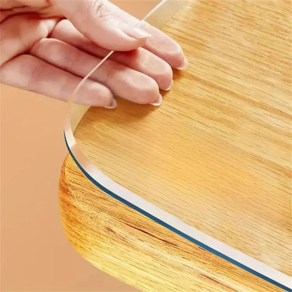 

PVC transparent tablecloth with a thickness, heat-resistant, waterproof, and oil resistant dining table mat, 1pc