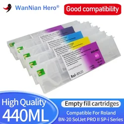 440ML ECO-SOL MAX2 MAX3 MAX Refillable ink Cartridge With permanent chip For Roland BN-20 RS-640 xc540 VS-640 540 VS420 VS300