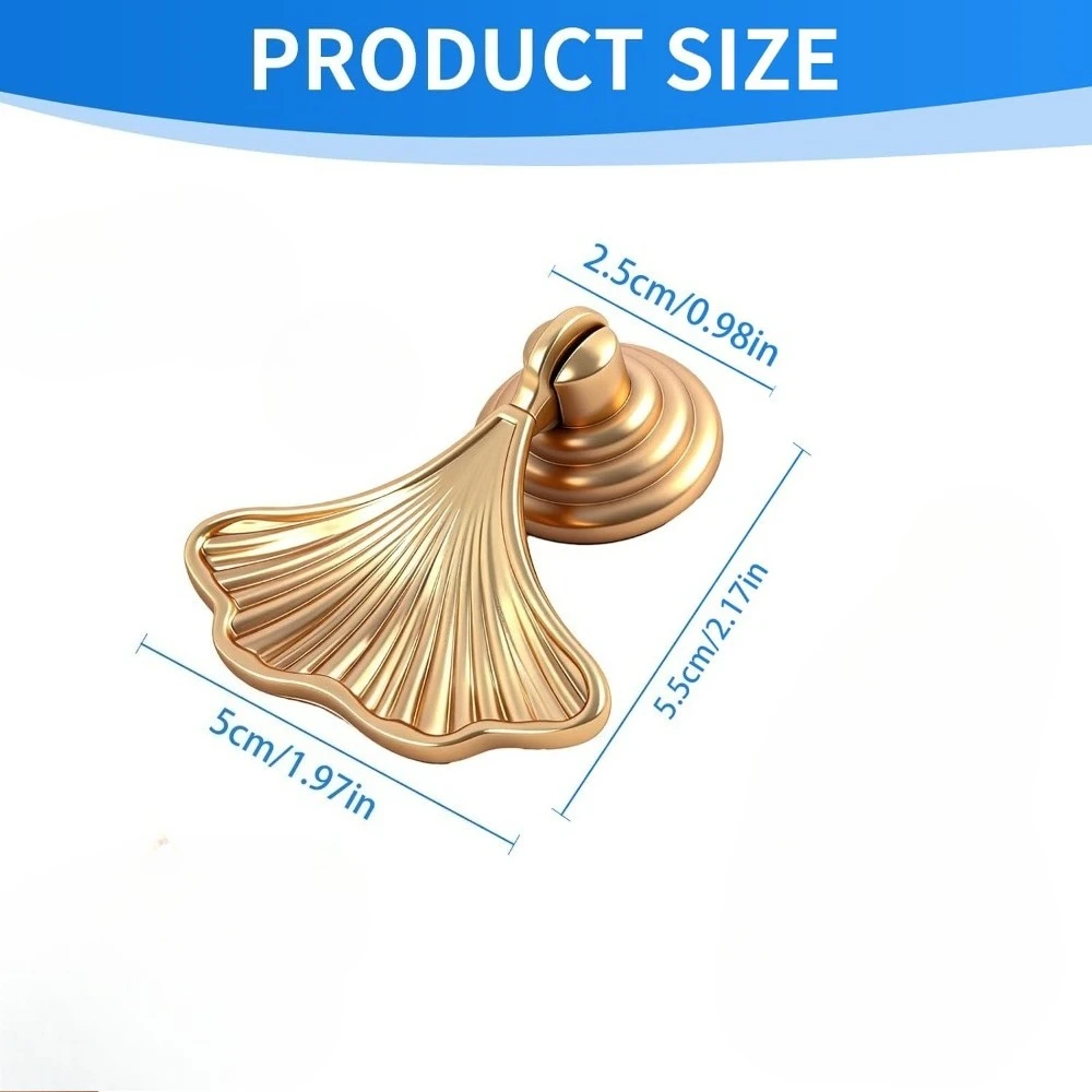 2 pcs Ginkgo Leaf Zinc Alloy Cabinet Knobs & Drawer Pulls with Screw Mounting Hardware for Kitchen Bathroom Dresser