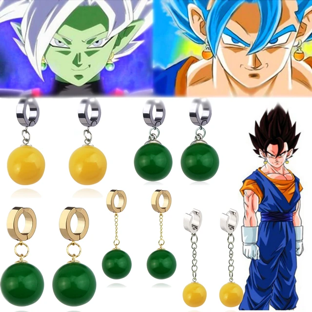 1Pair Anime Dragon Ball Z Earrings Takerlama Super Vegetto Potara Garnish Black Son Goku Zamasu Adornment for Women Men Jewelry AliExpress