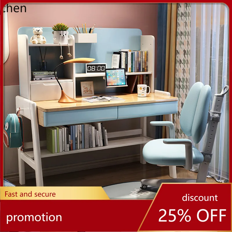 

HXL Solid Wood Desk Simple Modern Study Desk and Chair for Home Bedroom Writing Desk