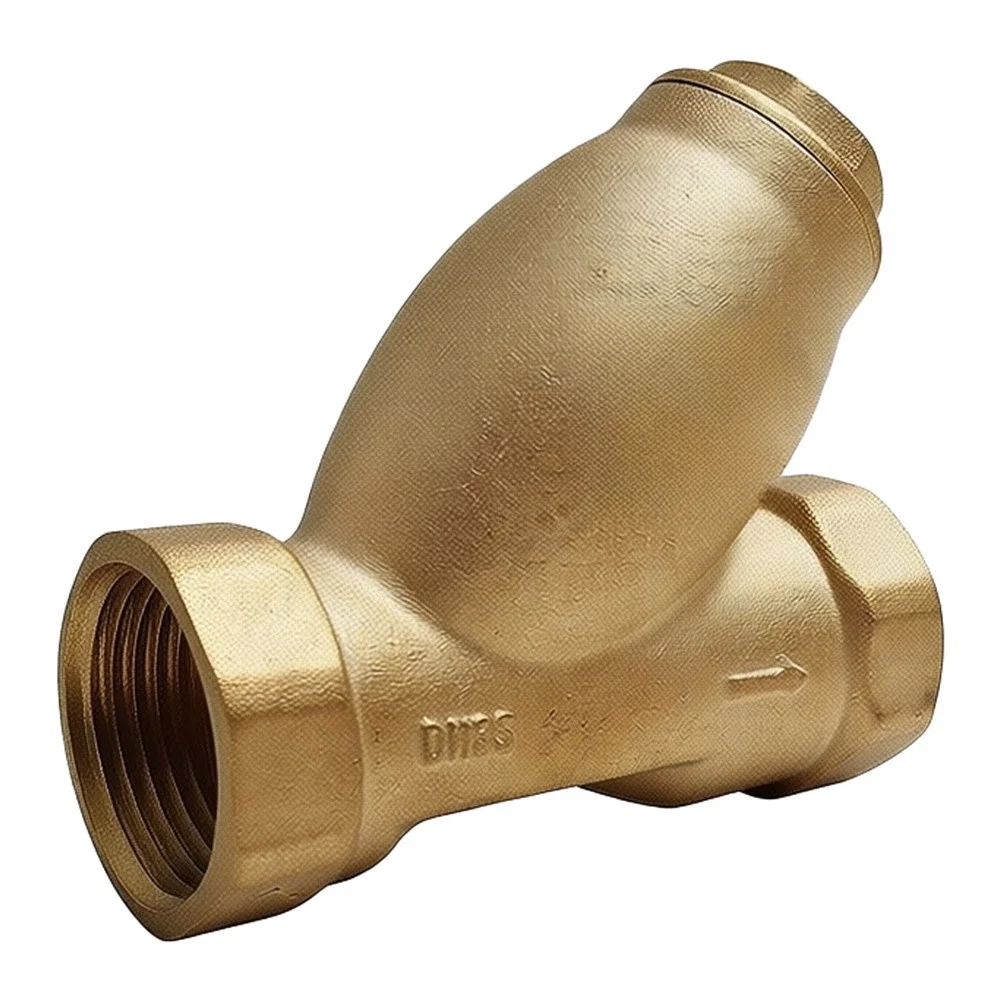 DN32 Brass Filtration Valve with Stainless Steel Screen for Use in Water Circulation Systems for HVAC and Heating Sources