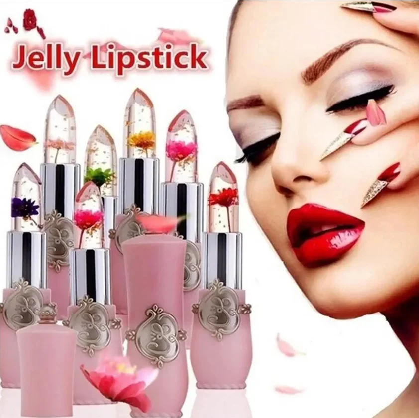 Gelei Bloem Lippenstift Kleur Veranderende Lipgloss Bevochtigende Cosmetische Kleur Crystal Pommade Make-Up Lippenbalsem Temperatuur Transparant