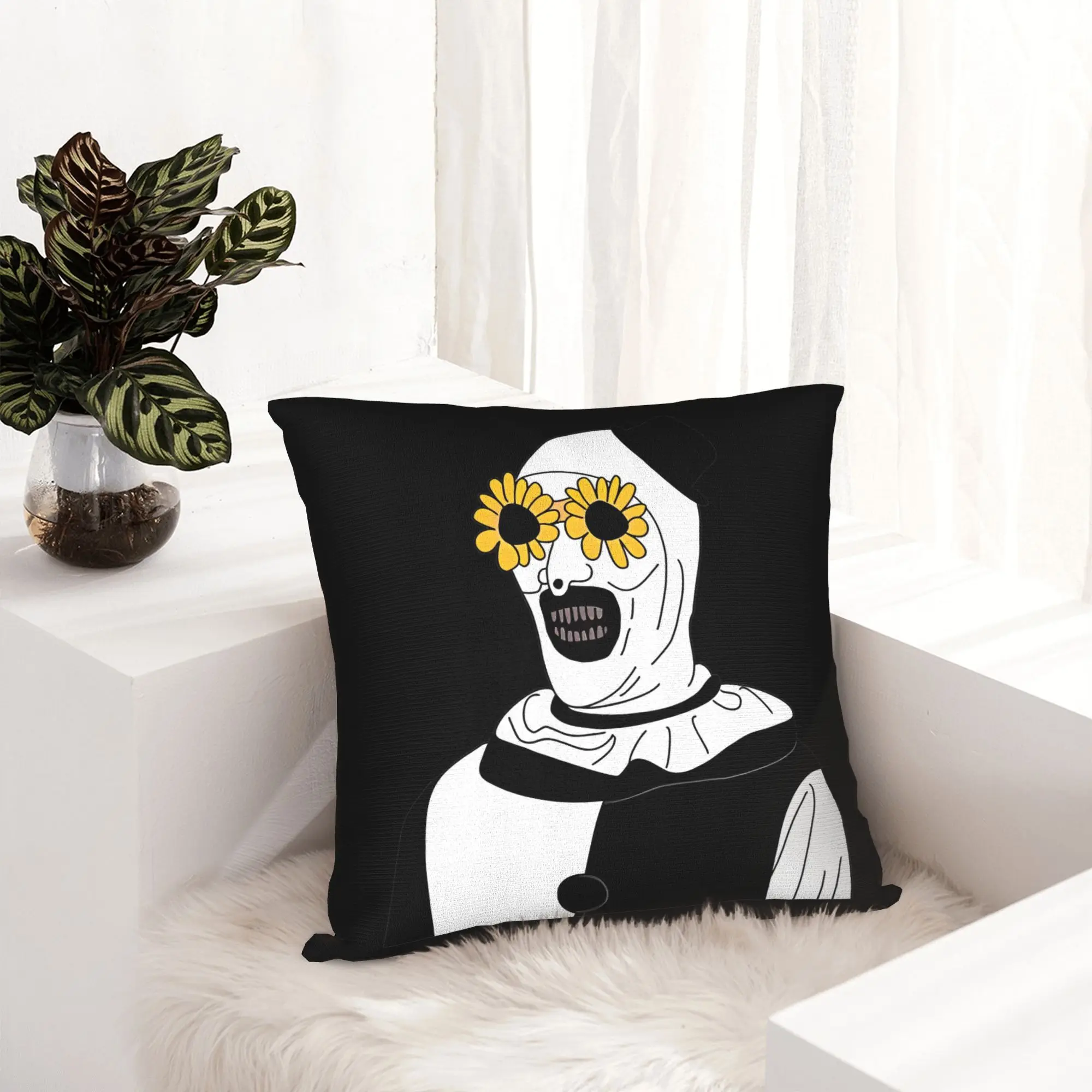 Terrifiers Art The Clown Pillowcase Soft Cushion Cover Gift Halloween Pillow Case Cover Home Zipper