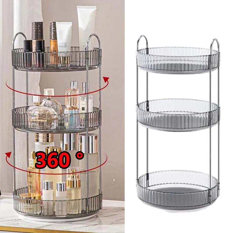 

1-3 Layer 360° Rotating Makeup Organizer Large Capacity Cosmetic Storage Box for Jewelry Nail Polish Display Case Storage Boxs