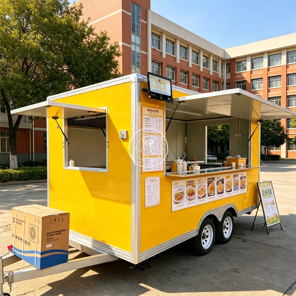 

Fully Equipped Mobile Hot Dog Snack Trailer Ice Cream Cart USA Customized Food Trailer With Professional Kitchen Setup