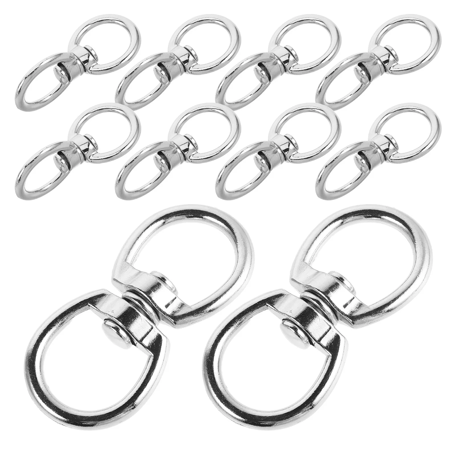 10Pcs 8 Shape Swivel Hook Metal Rotating Dual Eye Hook 2.2x1.1 Weatherproof Hangers for Hanging Plants Bird Feeder Lanterns Wind
