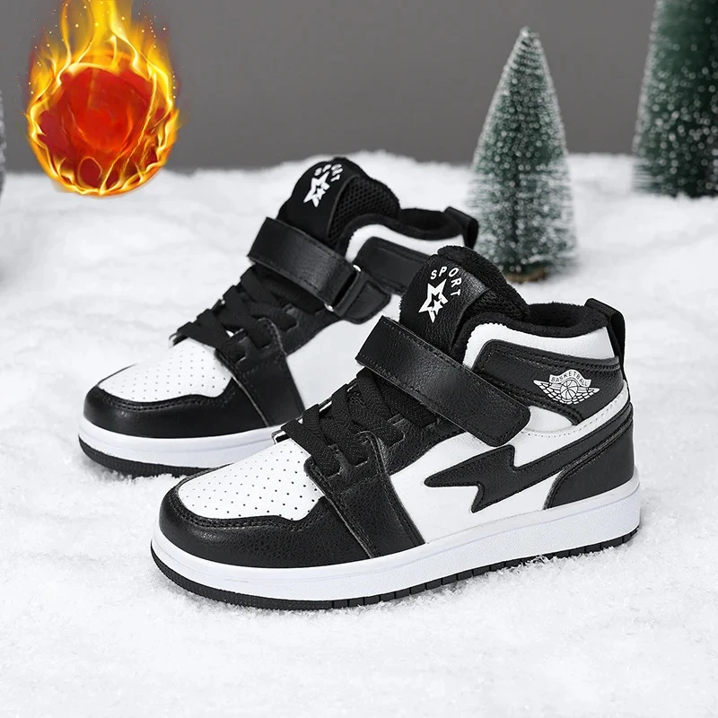 Children Running Shoes Classic Boys and Girls Sports Sneakers Students Non-slip Light Shoes Leather Casual Shoes Size 31-40