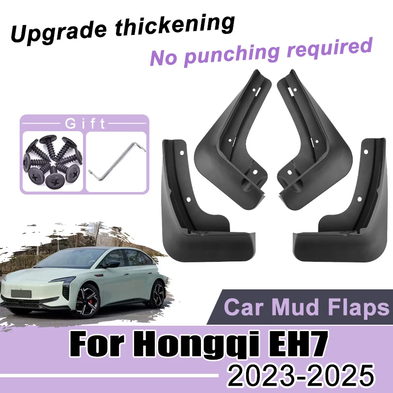 

Car Fenders Mudguard for Hongqi EH7 2023 2024 2025 4pcs Mud Flaps Guard Splash Flap Mudguards Front Rear Wheels Auto Accessories