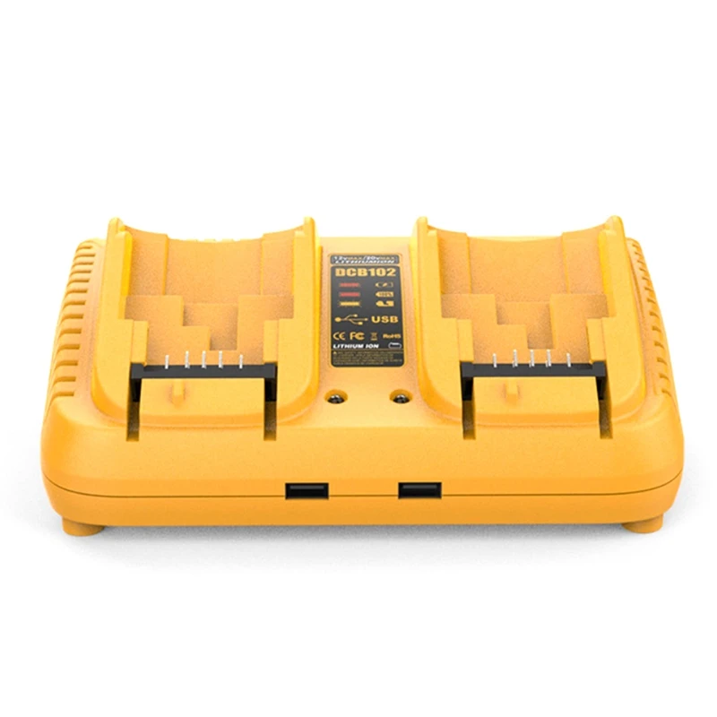 DCB102 Replacement For Dewalt Battery Charger Station Dual USB Port Battery Charger For Dewalt 12V/20V Battery Durable US Plug