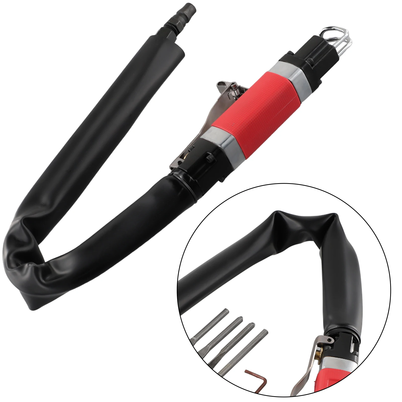 

For Cutting Rust Removal Pneumatic File Regulating Valve Anti slip Black Red Rubber Silver Polishing For Engraving