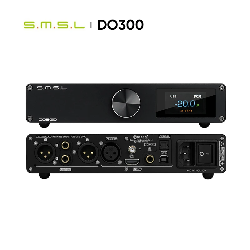 

SMSL DO300 USB Audio DAC with Remote Control ES9039MSPRO MQA CD Optical/Coaxial/Bluetooth/12S/AES Input and RCA/XLR Output