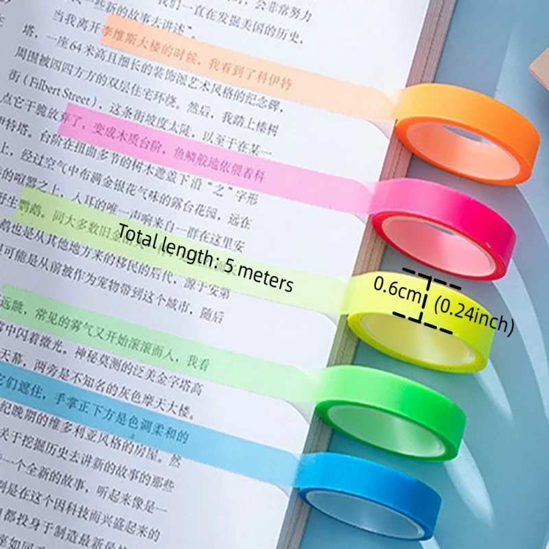 Two color free tear tape large bopp solid color tape color handbook stick student cultural supplies