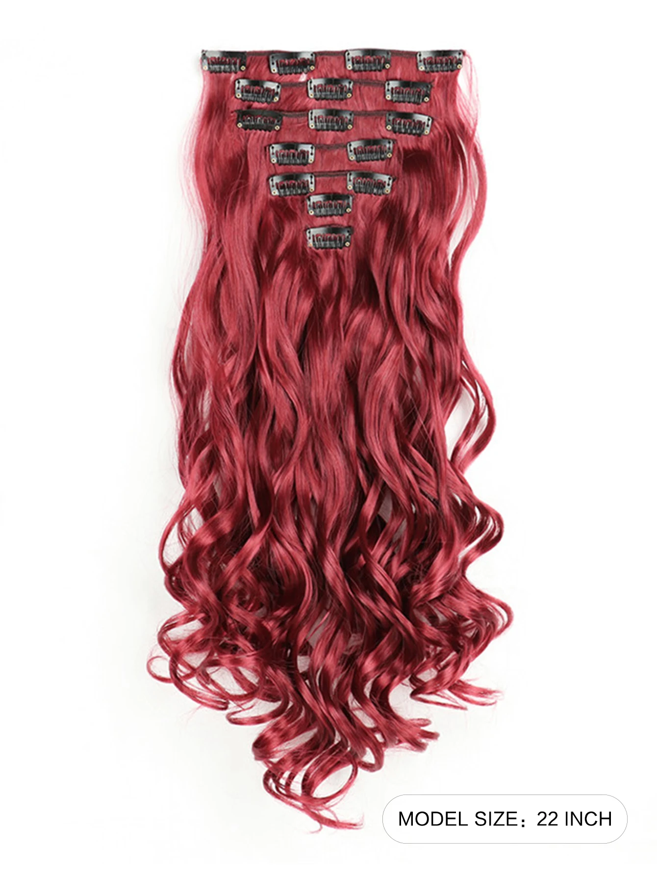 22 Inch Quick Styling Natural Curvature Synthetic Hair Extension Pieces Set of 7 for Easy And Fast Hair Transformation