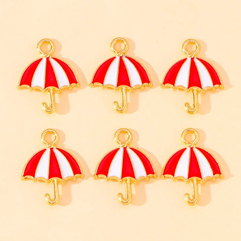 10 قطعة/الوحدة 15*19 مللي متر جميل الملونة المينا مظلة Charms لصنع المجوهرات أقراط قلادة القلائد DIY بها بنفسك اكسسوارات لوازم #5