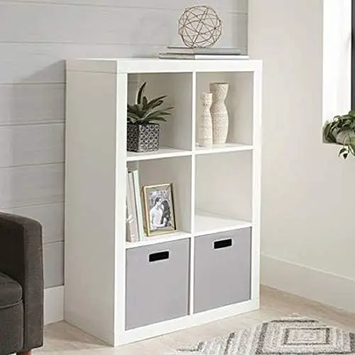 

and Gardens.. Bookshelf Square Cabinet 4-Cube Organizer (Weathered) (White, 4-Cube) (White, 6-Cube) Dividers for drawers Box