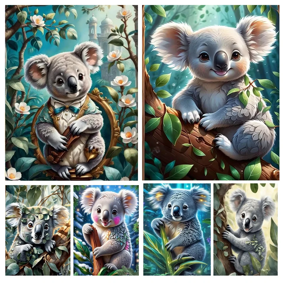 

Картина для алмазной вышивки, новинка 2024, милая Алмазная мозаика Koala 5D «сделай сам», полная круглая квадратная искусственная Вышивка крестиком, набор для домашнего декора