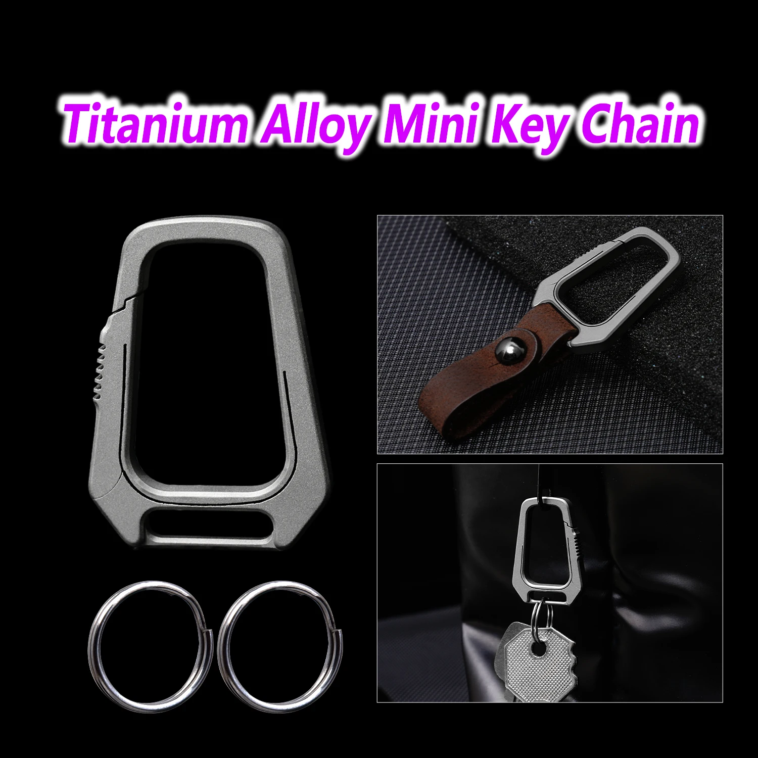 TIVIVA Mini Key Chain Mountaineering Buckle Connector Home Titanium Alloy Keychain Portable Outdoor EDC Tools