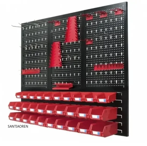 2025Easy Install 0.8 mm Thick Powder Coated Steel Pegboard Panel Organizer for Kitchen & Bathroom Tool Storage