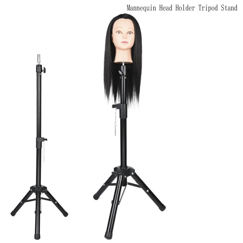 AD-50 بوصة المعرضة حامل الرأس حامل ثلاثي القوائم مصففي الشعر صالون التدريب رئيس قابل للتعديل شعر مستعار حامل ترايبود لصنع شعر مستعار