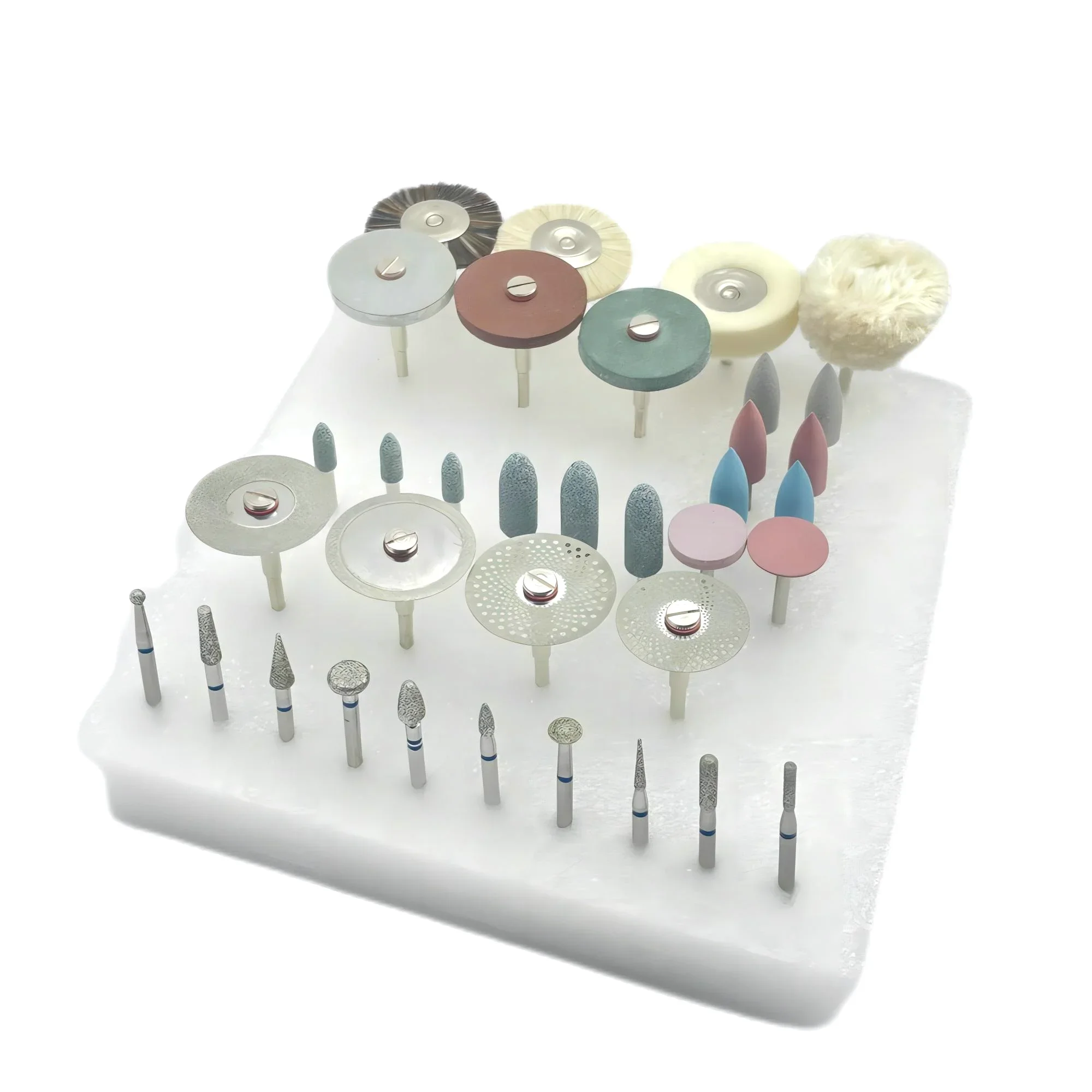 35 stks/set Dental HP Kit voor Slijpen of Polijsten Keramiek/Porselein Toegepast op Laboratorium DIY Hobby Diamond Burs Borstel Tandarts tool