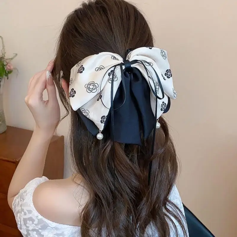 Vintage-Haarspange mit Schmetterlingsknoten und Karomuster für Damen, Haarspange für den Hinterkopf, Haarspange mit Haifischmuster, Haar-Accessoires【AliS8】 – Detail 4