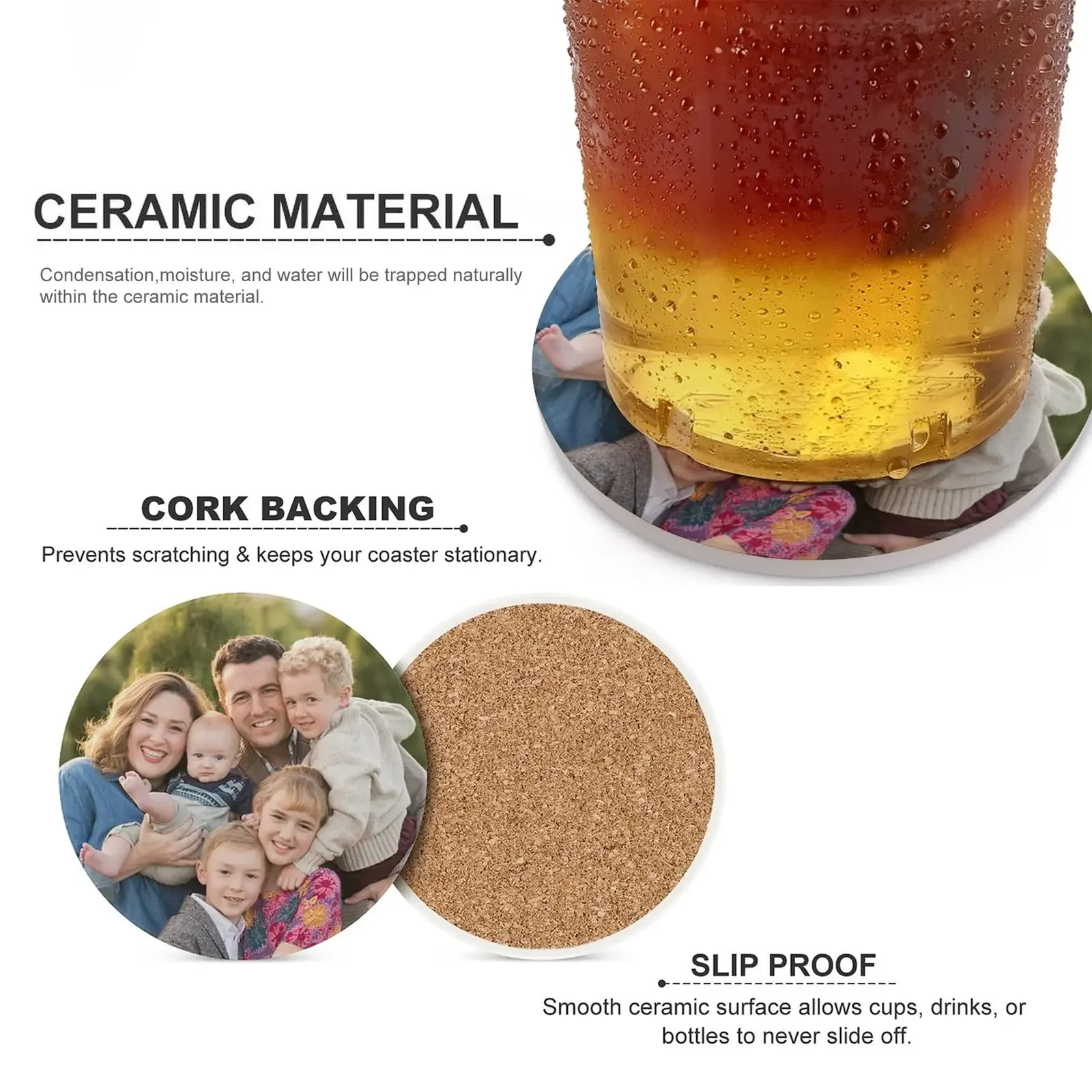 Personalized Coasters Custom Ceramics Coasters for Drink Add Your Image Text Logo Absorbent Bar Coasters for Cup Home Office