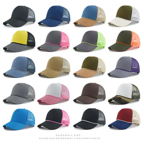 Custom Printed Embroidered Logo for Men and Women Baseball Caps Summer Sponge Rope Mesh Adjustable Sunshade Truck Driver Hat