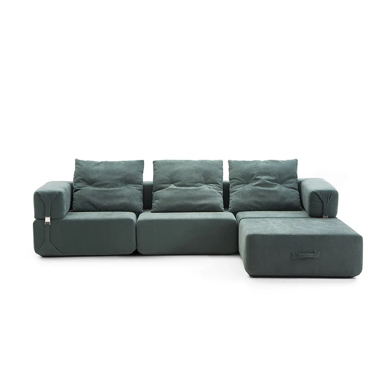 Full sponge vacuum compression sofa, small living room straight folding sofa