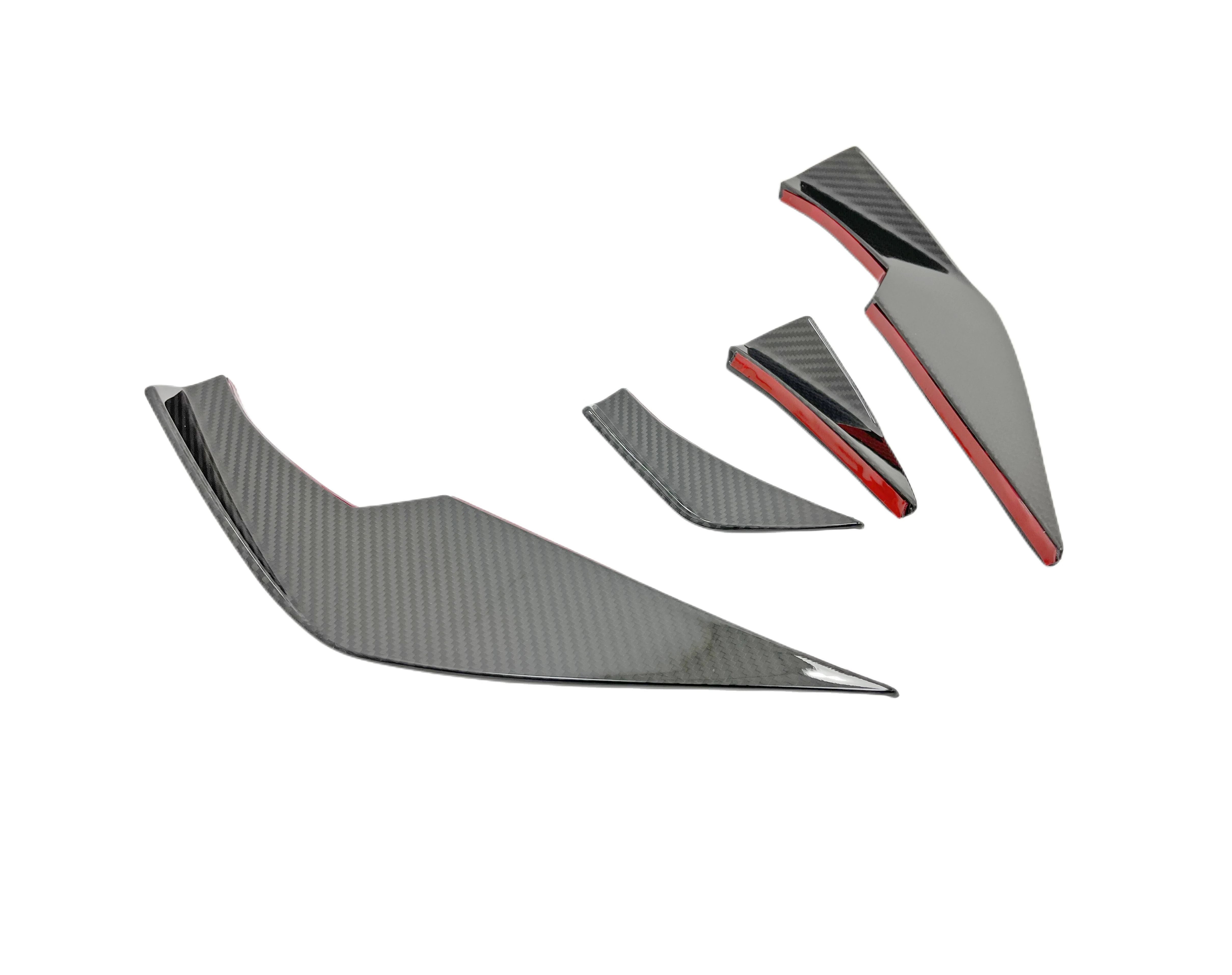 4PC Carbon Fiber G80 M3 Canards Set VS Style Front Bumper Splitter Trim Winglet Fit For BMW G8X M3 M4 2022