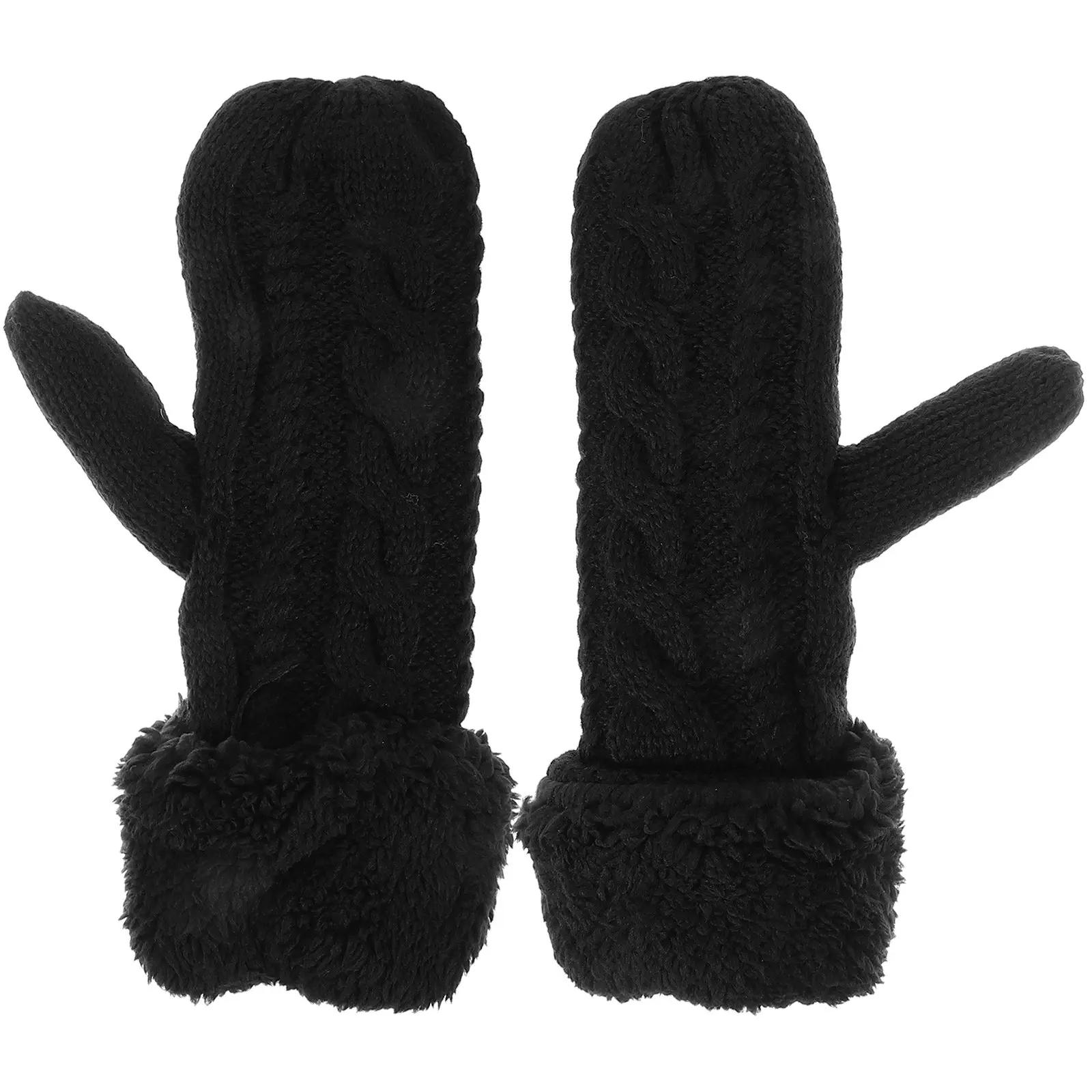 

1 пара зимних перчаток с теплой подкладкой, вязаные, толстые, для активного отдыха, прочные, портативные, зимние перчатки для взрослых, варежки для улицы