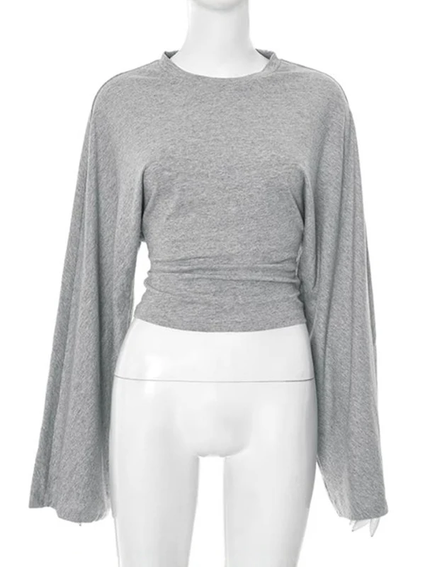 

Faionable Свободная футболка Long Sve, женский повседневный пуловер, топ Street Sle, однотонная летняя футболка, круглая, стандартного кроя