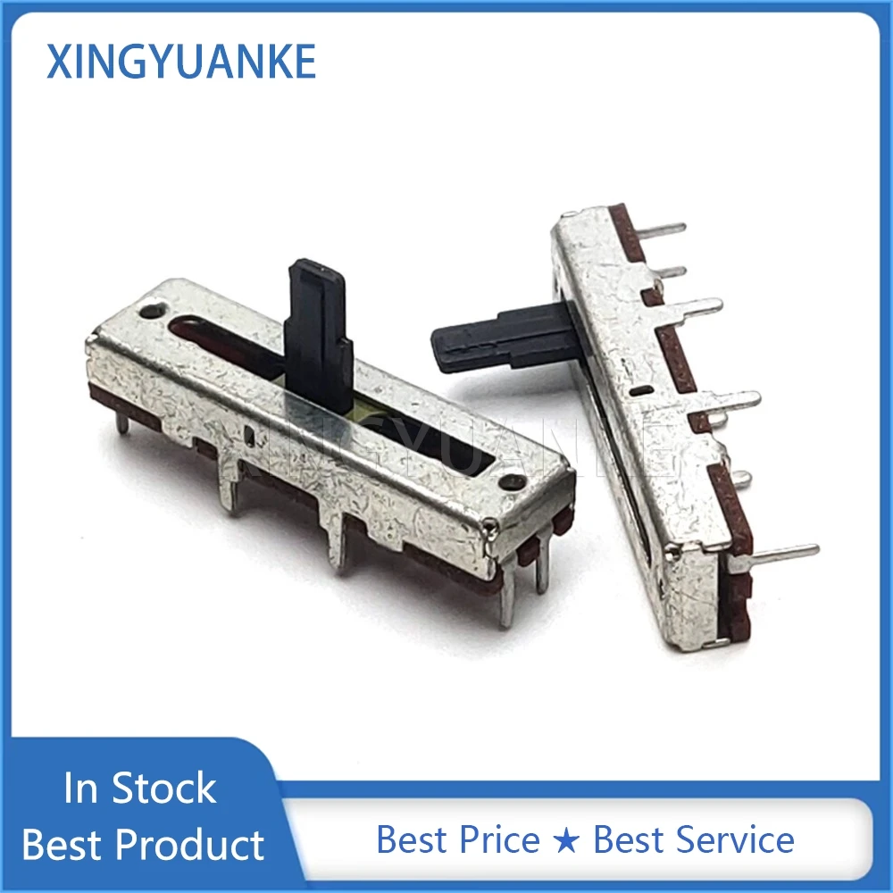 2PCS 35MM Straight Slide Push Pull Potentiometer B20K B50K 3.5CM Single Dual Channel Mixer Fader 3-Pin 6-Pin Handle Length 10MM