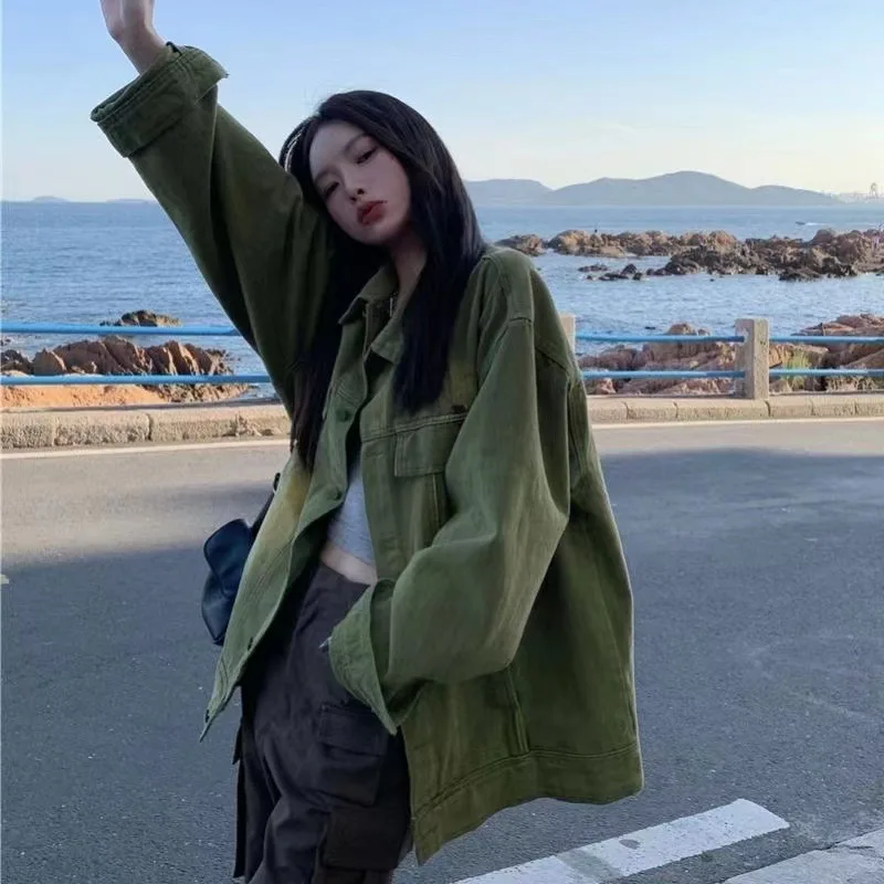 

Vintage Hong Kong-Style Workwear For Women, 2026 New Spring/Autumn Design, American-Style Gradient Long-Sleeve Jacket