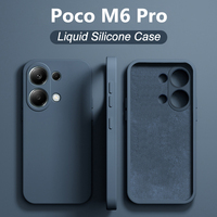 Poco M6 PocoM6 Pro Case Original Square Liquid Silicone Phone Case For Xiaomi Poco M6 M 6 Pro PocoM6 M6Pro Shockproof Back Cover